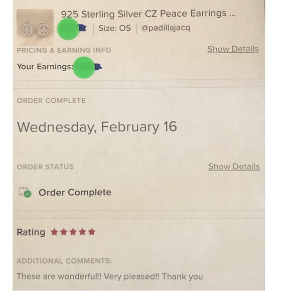 925 Sterling Silver CZ Peace Earrings NEW - Picture 6 of 6